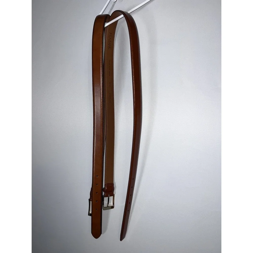JoS. A. Bank Men's Tan Brown Genuine Italian Leather Belt Sz 44 Set Of 2‎ NEW